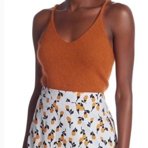 Code x Mode orange Angora crop sweater tank